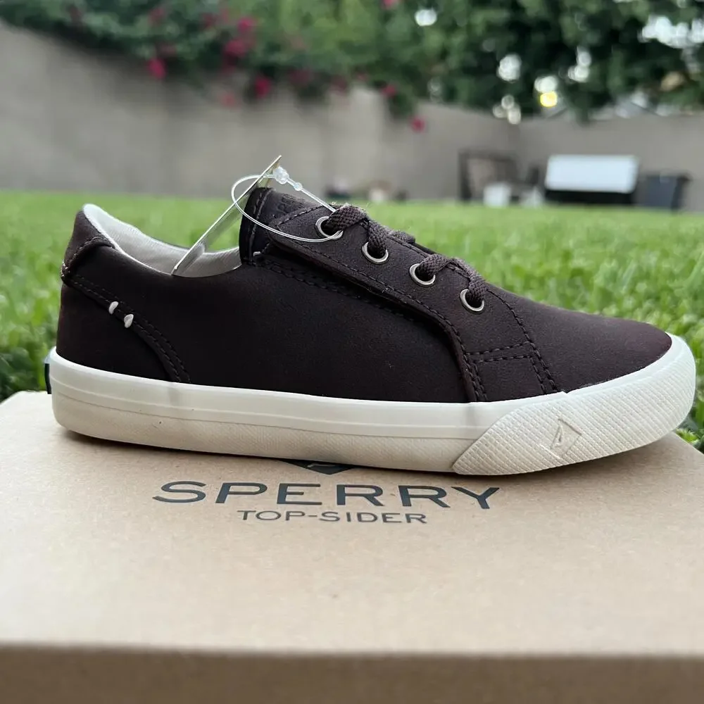 Sperry Shoes Boys Size 11 Brown Striper II LTT Jr Surprise No Tie Memory Foam